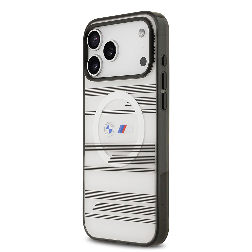Apple iPhone 17 Pro Max Kılıf BMW Orjinal Lisanslı M-safe Şarj Özellikli Metal Kamera Butonlu Yatay Şeritli M Dizayn Kapak - 5