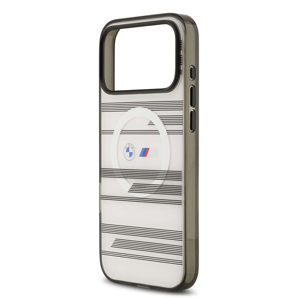 Apple iPhone 17 Pro Max Kılıf BMW Orjinal Lisanslı M-safe Şarj Özellikli Metal Kamera Butonlu Yatay Şeritli M Dizayn Kapak - 9