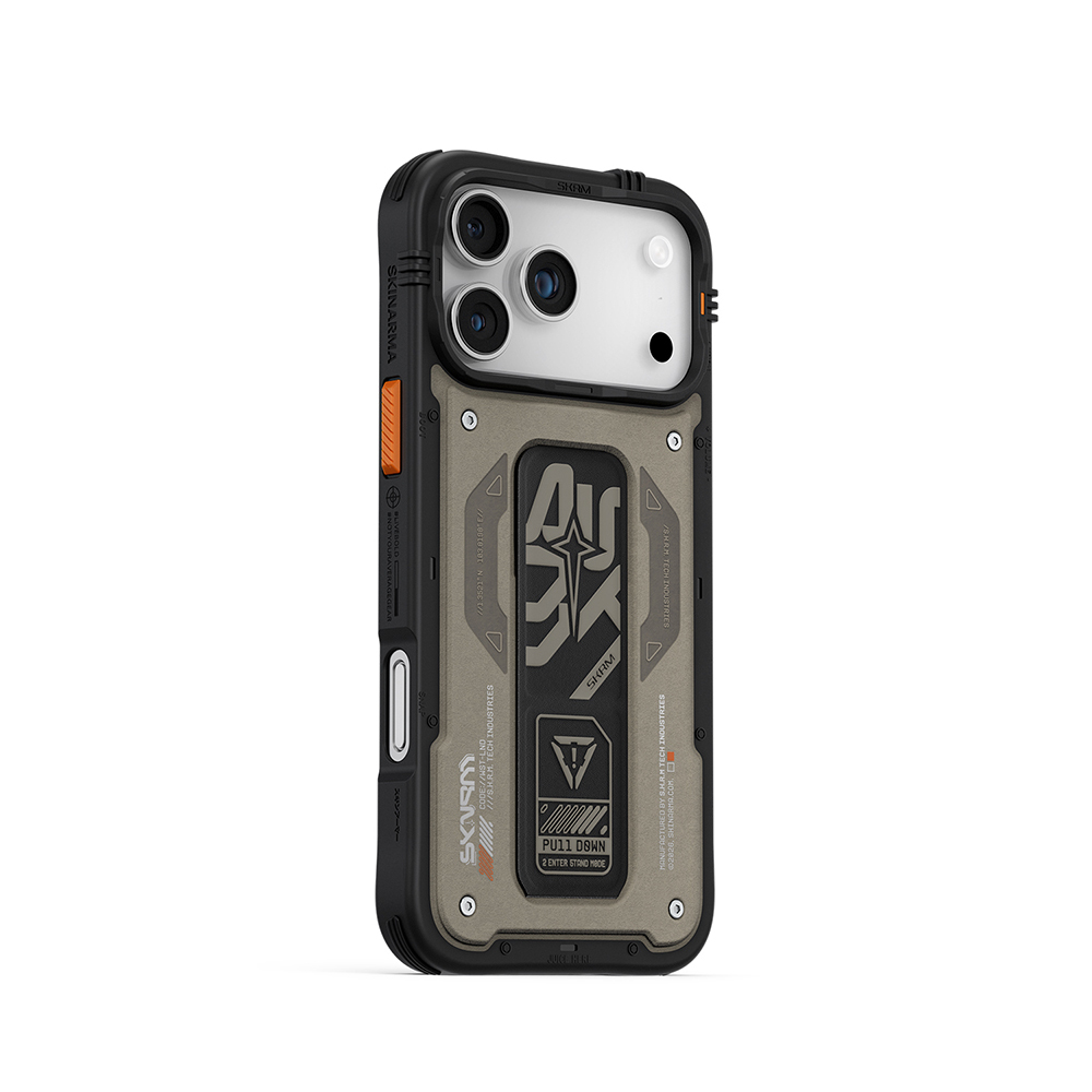 Apple iPhone 17 Pro Max Kılıf Desenli Airbag Tasarımlı Standlı Skinarma Aegis Kapak - 9