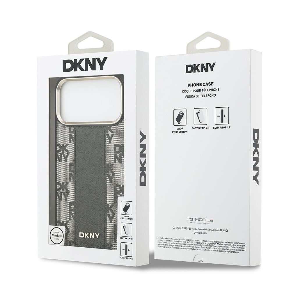 Apple iPhone 17 Pro Max Kılıf DKNY Orjinal Lisanslı M-safe Şarj Özellikli 3D Yazılı Checkered Pattern Kapak - 16