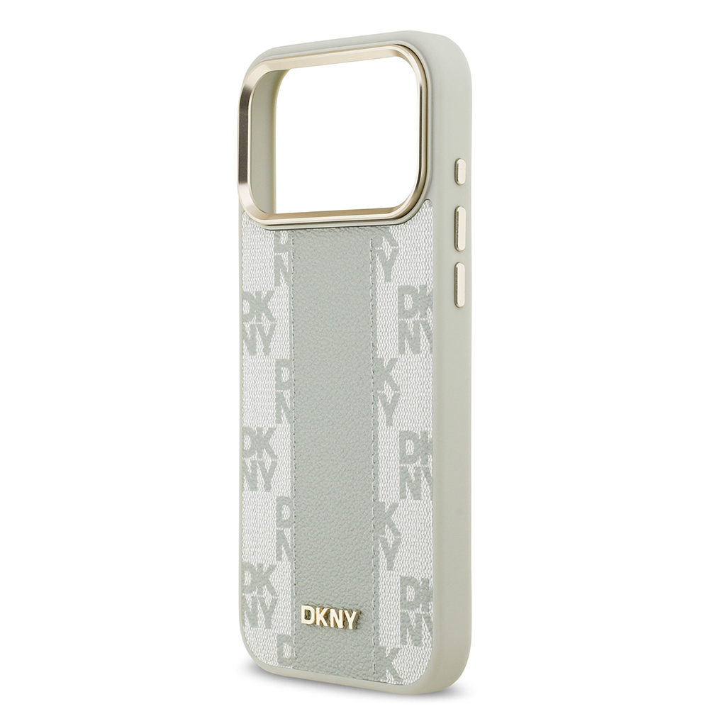 Apple iPhone 17 Pro Max Kılıf DKNY Orjinal Lisanslı M-safe Şarj Özellikli 3D Yazılı Checkered Pattern Kapak - 14