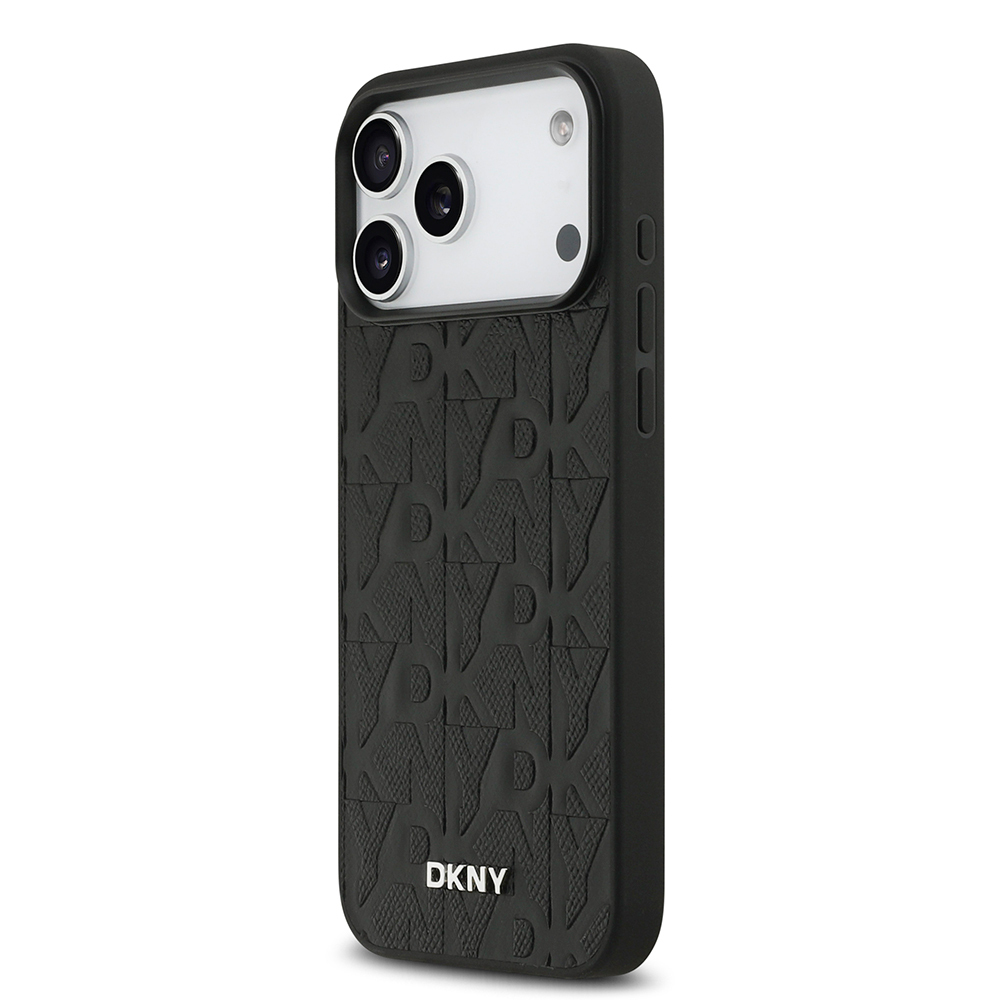 Apple iPhone 17 Pro Max Kılıf DKNY Orjinal Lisanslı M-safe Şarj Özellikli 3D Yazılı Grid Pattern Kapak - 4