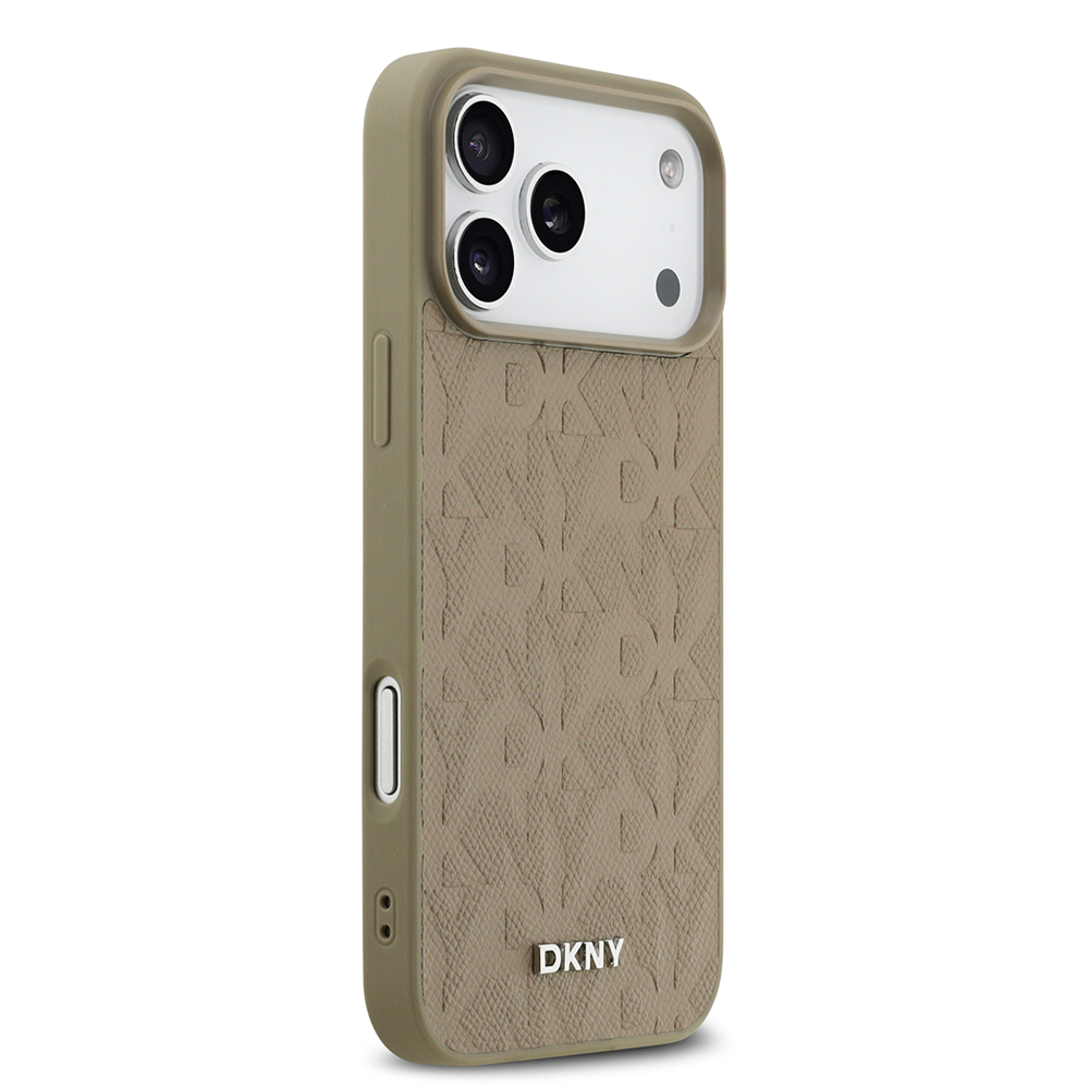 Apple iPhone 17 Pro Max Kılıf DKNY Orjinal Lisanslı M-safe Şarj Özellikli 3D Yazılı Grid Pattern Kapak - 13