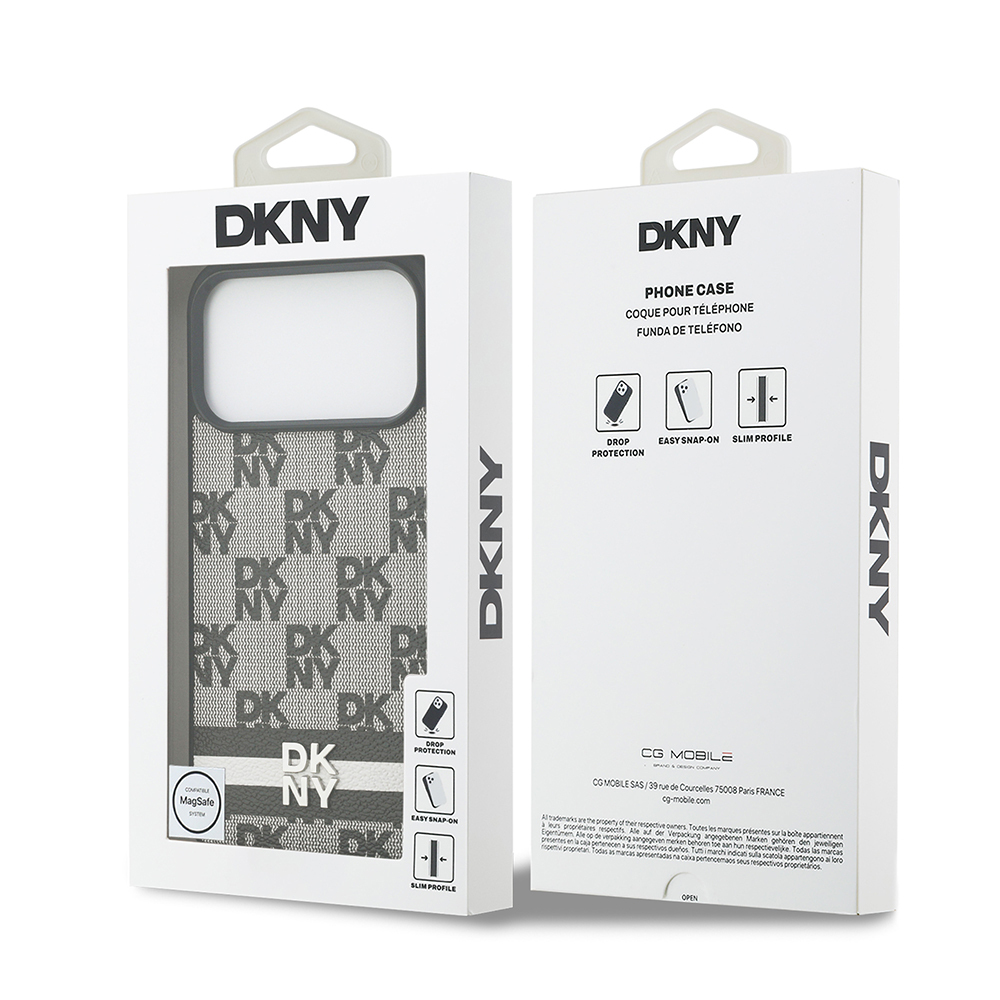 Apple iPhone 17 Pro Max Kılıf DKNY Orjinal Lisanslı M-safe Şarj Özellikli 3D Yazılı Metal Logolu Kapak - 9