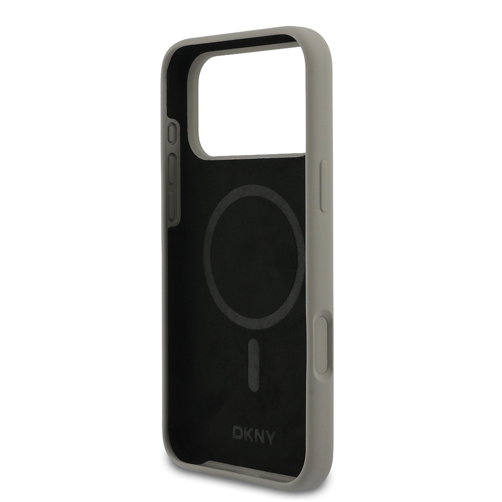 Apple iPhone 17 Pro Max Kılıf DKNY Orjinal Lisanslı M-safe Şarj Özellikli Metal Logolu Silikon Kapak - 9