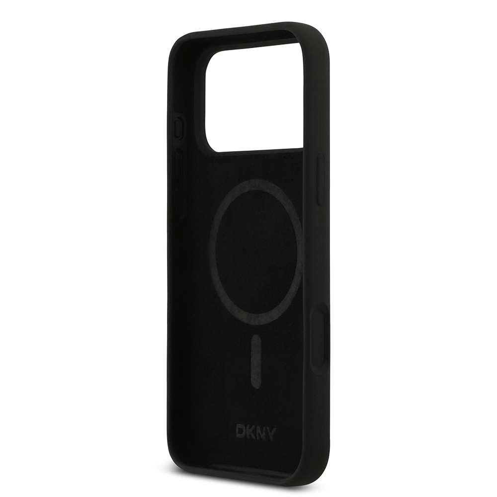 Apple iPhone 17 Pro Max Kılıf DKNY Orjinal Lisanslı M-safe Şarj Özellikli Metal Logolu Silikon Kapak - 16