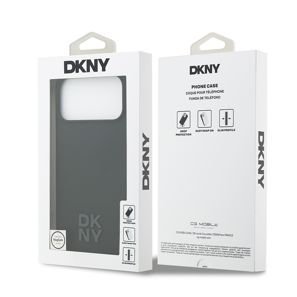 Apple iPhone 17 Pro Max Kılıf DKNY Orjinal Lisanslı M-safe Şarj Özellikli Metal Logolu Silikon Kapak - 17