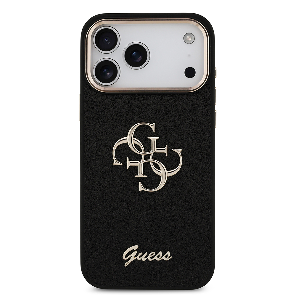 Apple iPhone 17 Pro Max Kılıf Guess Orjinal Lisanslı 4G Büyük Metal Kamera Çerçeveli ve Logolu Glitter Kapak - 28