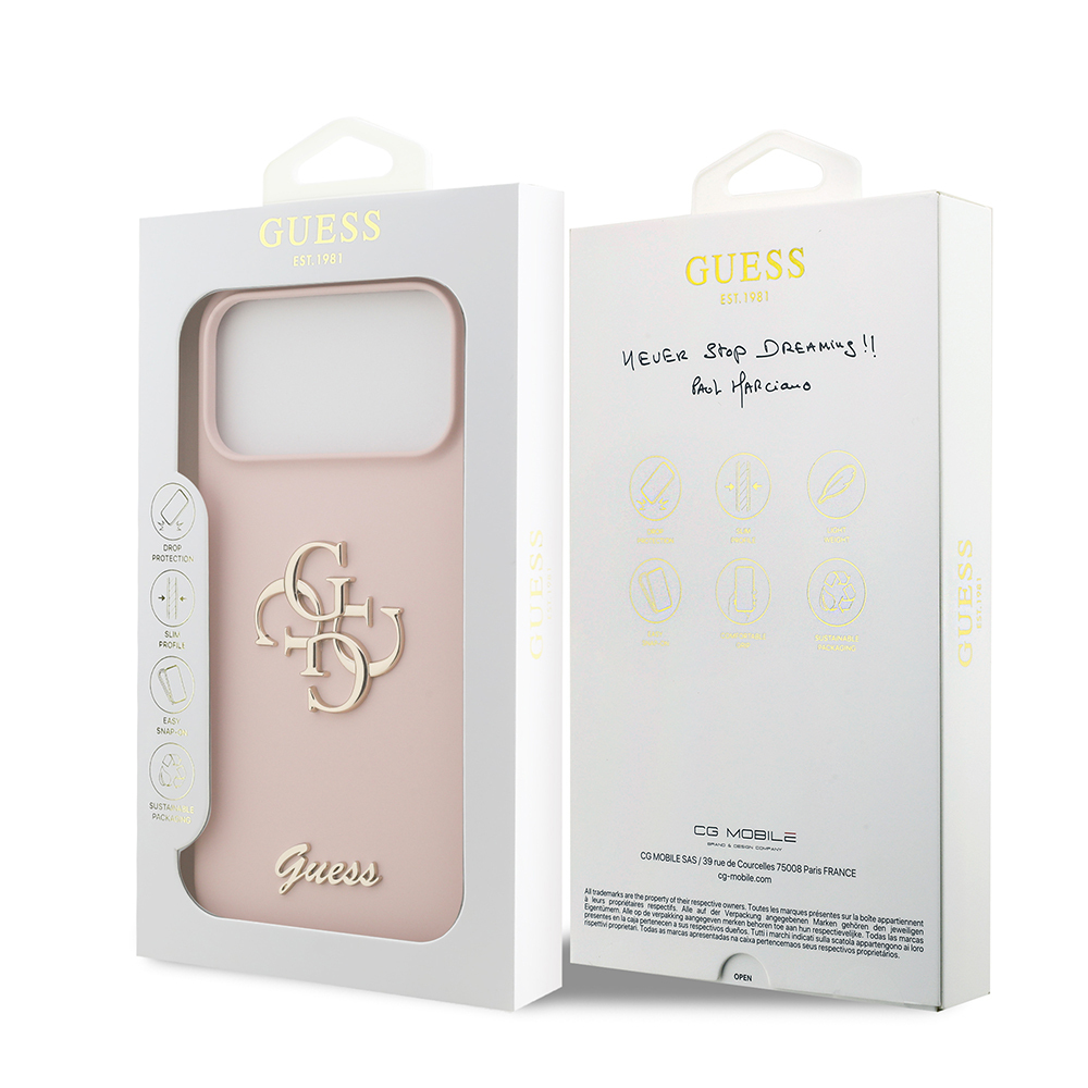 Apple iPhone 17 Pro Max Kılıf Guess Orjinal Lisanslı Grained Yazı Logolu Kapak - 31