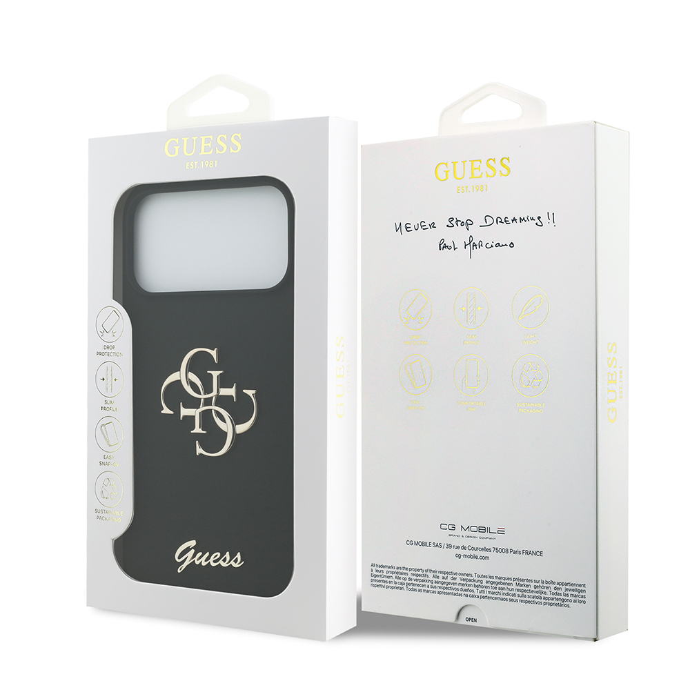 Apple iPhone 17 Pro Max Kılıf Guess Orjinal Lisanslı Grained Yazı Logolu Kapak - 33