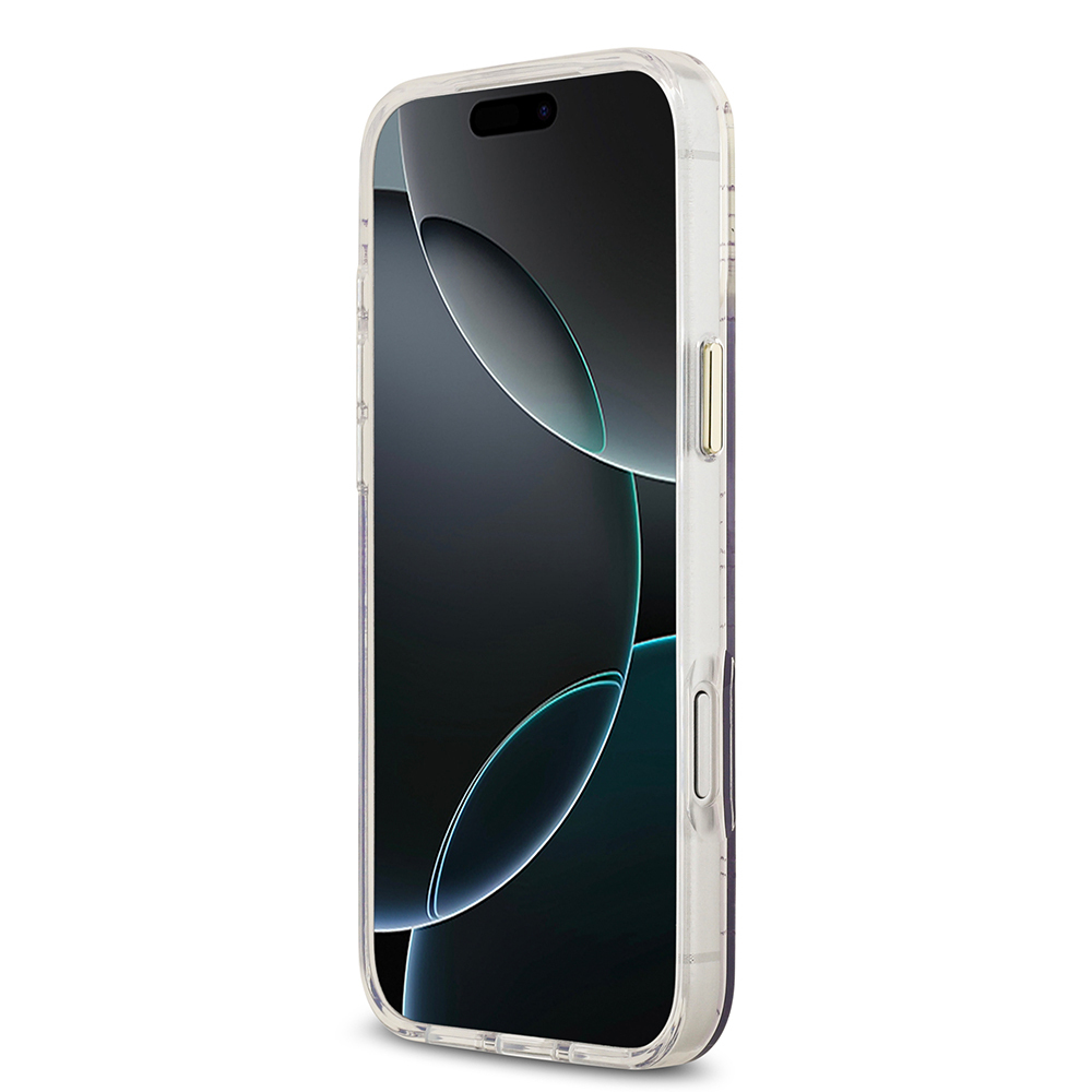 Apple iPhone 17 Pro Max Kılıf Guess Orjinal Lisanslı M-safe Şarj Özellikli 4G Desenli Simli Silikon Kapak - 20