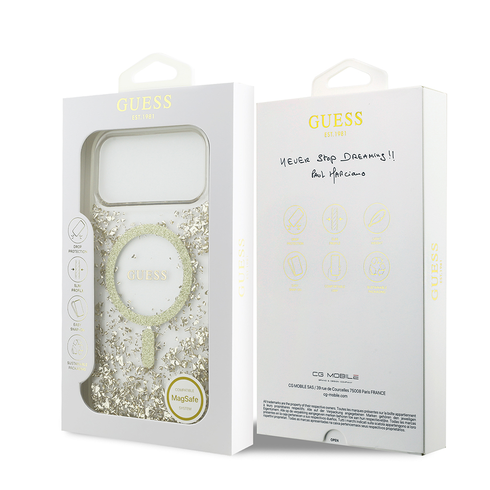 Apple iPhone 17 Pro Max Kılıf Guess Orjinal Lisanslı M-safe Şarj Özellikli Transparan Resin Bottom Kapak - 10