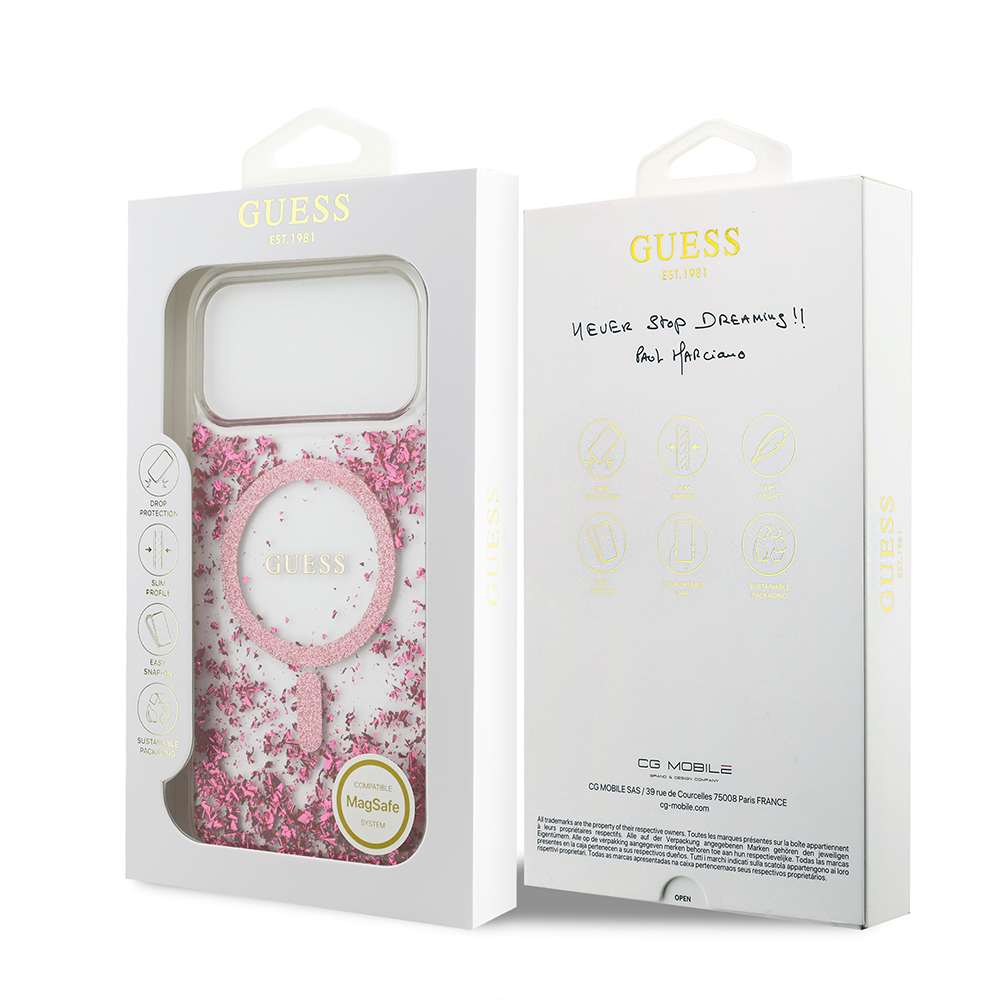 Apple iPhone 17 Pro Max Kılıf Guess Orjinal Lisanslı M-safe Şarj Özellikli Transparan Resin Bottom Kapak - 17