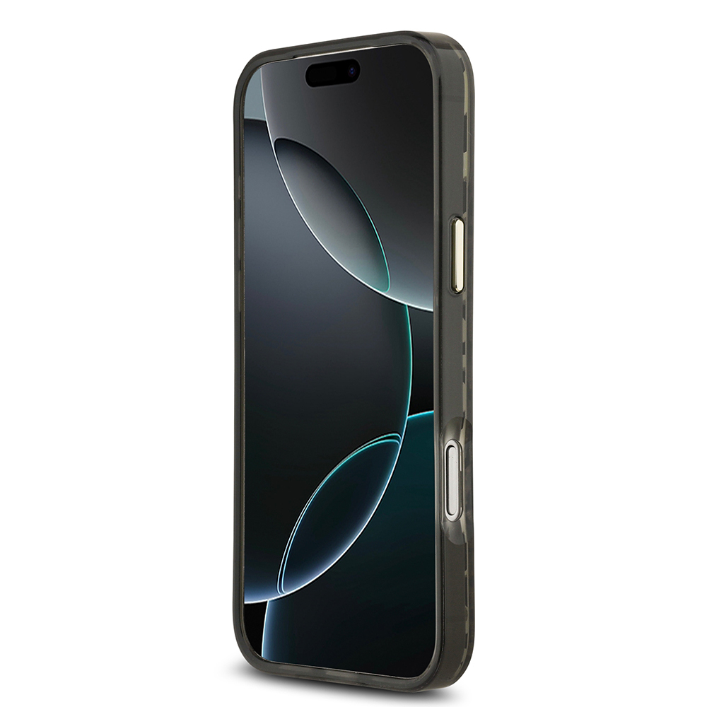 Apple iPhone 17 Pro Max Kılıf Guess Orjinal Lisanslı M-safe Şarj Özellikli Üçgen Logolu Simli Leopar Desenli Kapak - 13