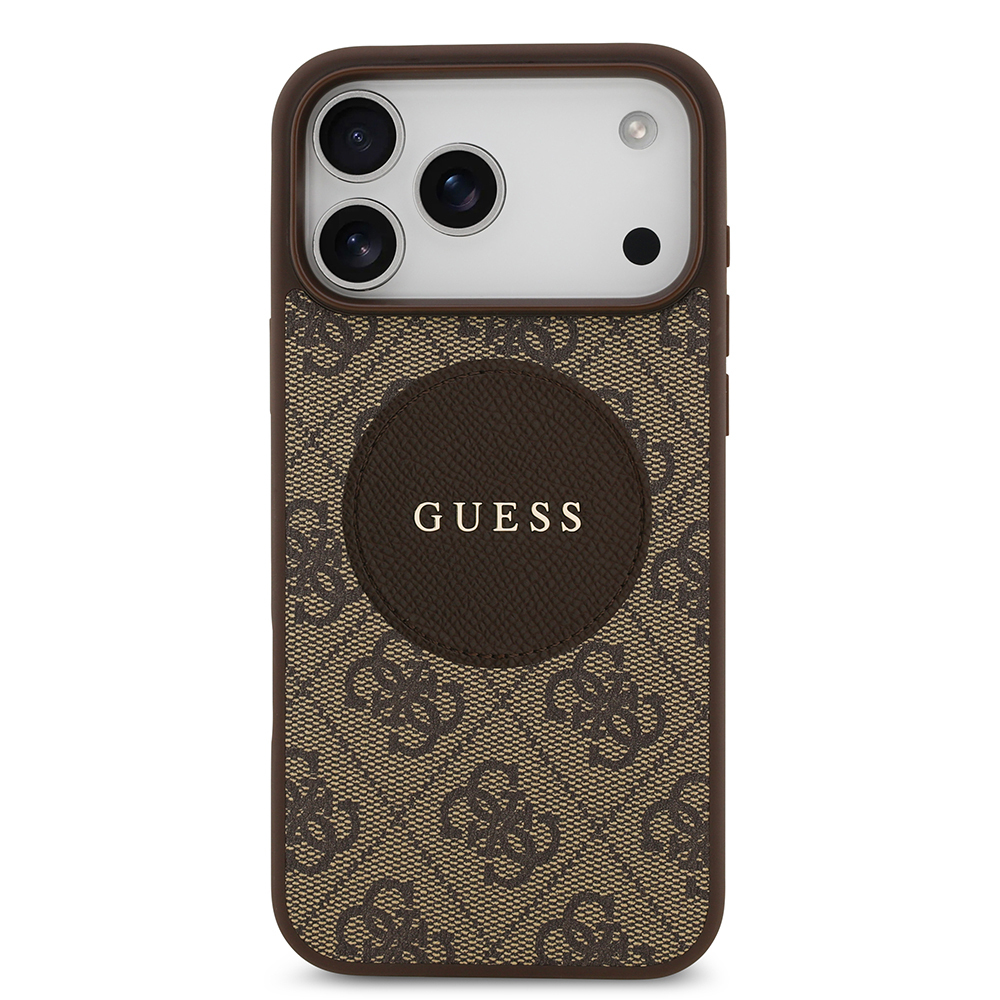 Apple iPhone 17 Pro Max Kılıf Guess Orjinal Lisanslı M-safe Şarj Özellikli Yazı Logolu Circle Classic Kapak - 5