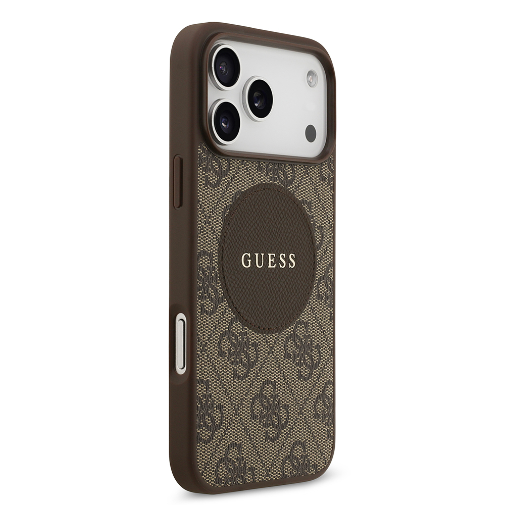 Apple iPhone 17 Pro Max Kılıf Guess Orjinal Lisanslı M-safe Şarj Özellikli Yazı Logolu Circle Classic Kapak - 6