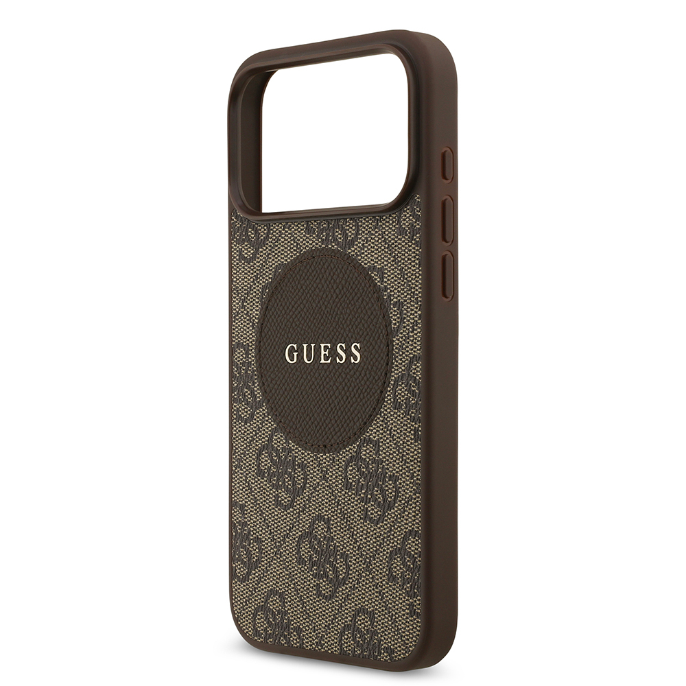 Apple iPhone 17 Pro Max Kılıf Guess Orjinal Lisanslı M-safe Şarj Özellikli Yazı Logolu Circle Classic Kapak - 9