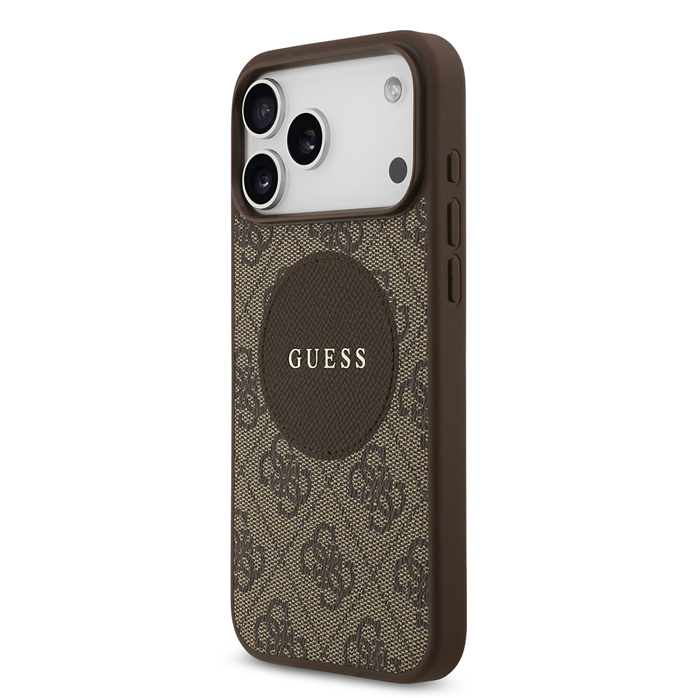 Apple iPhone 17 Pro Max Kılıf Guess Orjinal Lisanslı M-safe Şarj Özellikli Yazı Logolu Circle Classic Kapak - 7