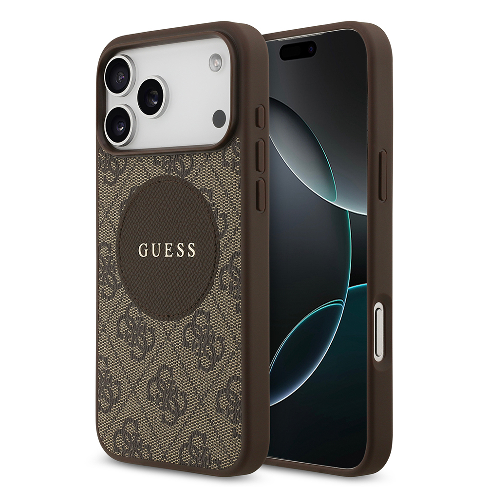 Apple iPhone 17 Pro Max Kılıf Guess Orjinal Lisanslı M-safe Şarj Özellikli Yazı Logolu Circle Classic Kapak - 2