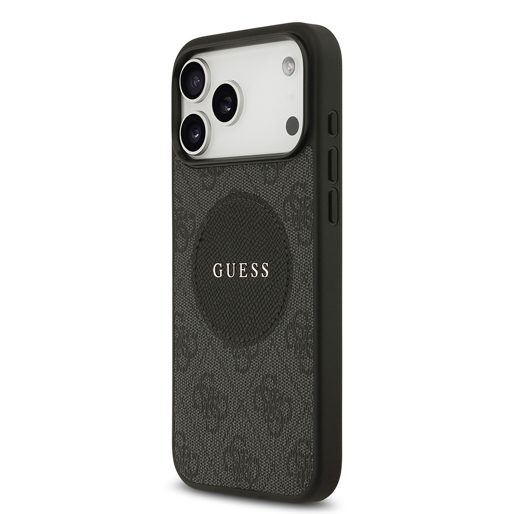 Apple iPhone 17 Pro Max Kılıf Guess Orjinal Lisanslı M-safe Şarj Özellikli Yazı Logolu Circle Classic Kapak - 11
