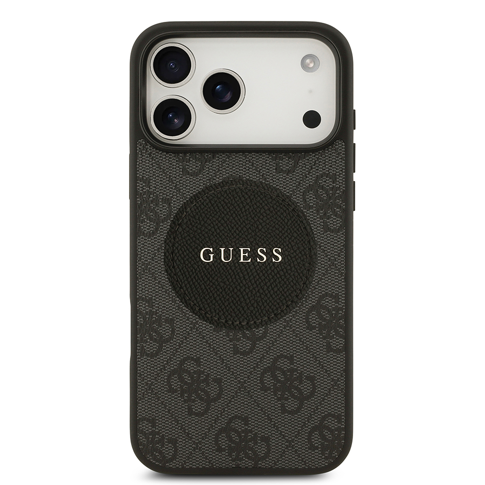 Apple iPhone 17 Pro Max Kılıf Guess Orjinal Lisanslı M-safe Şarj Özellikli Yazı Logolu Circle Classic Kapak - 12