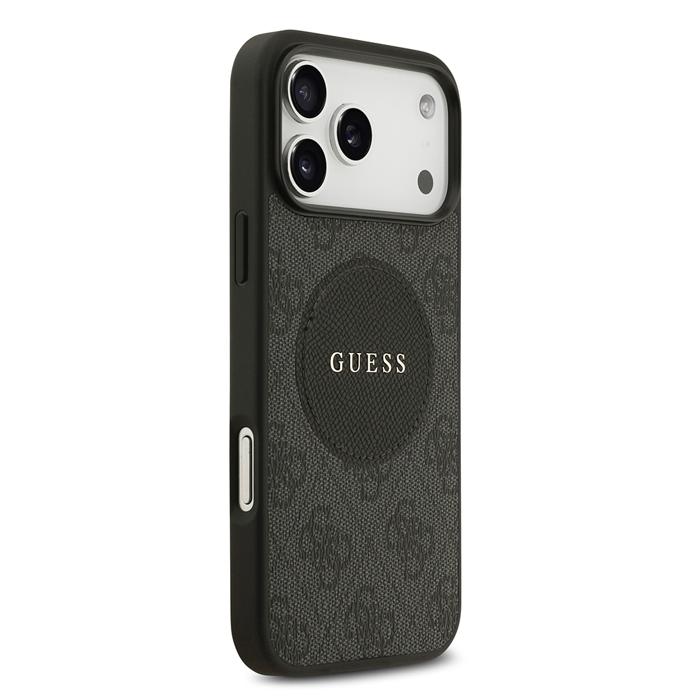 Apple iPhone 17 Pro Max Kılıf Guess Orjinal Lisanslı M-safe Şarj Özellikli Yazı Logolu Circle Classic Kapak - 13