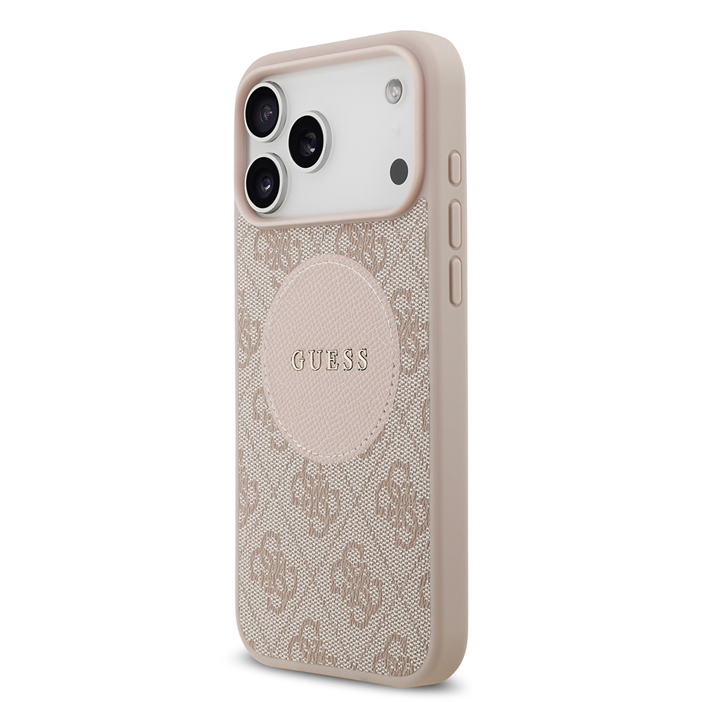 Apple iPhone 17 Pro Max Kılıf Guess Orjinal Lisanslı M-safe Şarj Özellikli Yazı Logolu Circle Classic Kapak - 17