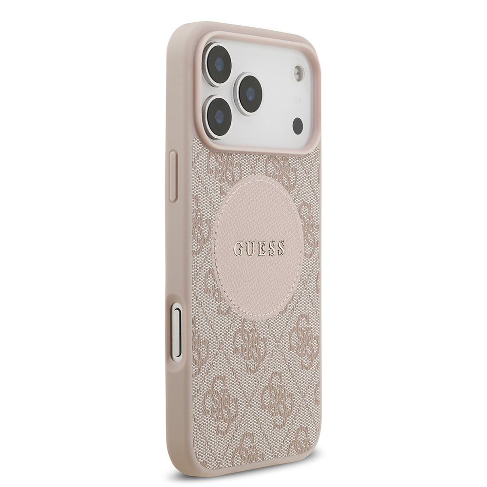 Apple iPhone 17 Pro Max Kılıf Guess Orjinal Lisanslı M-safe Şarj Özellikli Yazı Logolu Circle Classic Kapak - 19