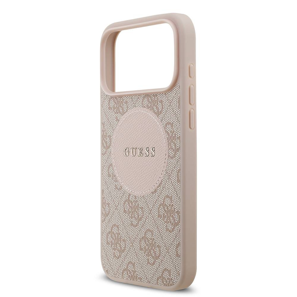 Apple iPhone 17 Pro Max Kılıf Guess Orjinal Lisanslı M-safe Şarj Özellikli Yazı Logolu Circle Classic Kapak - 21