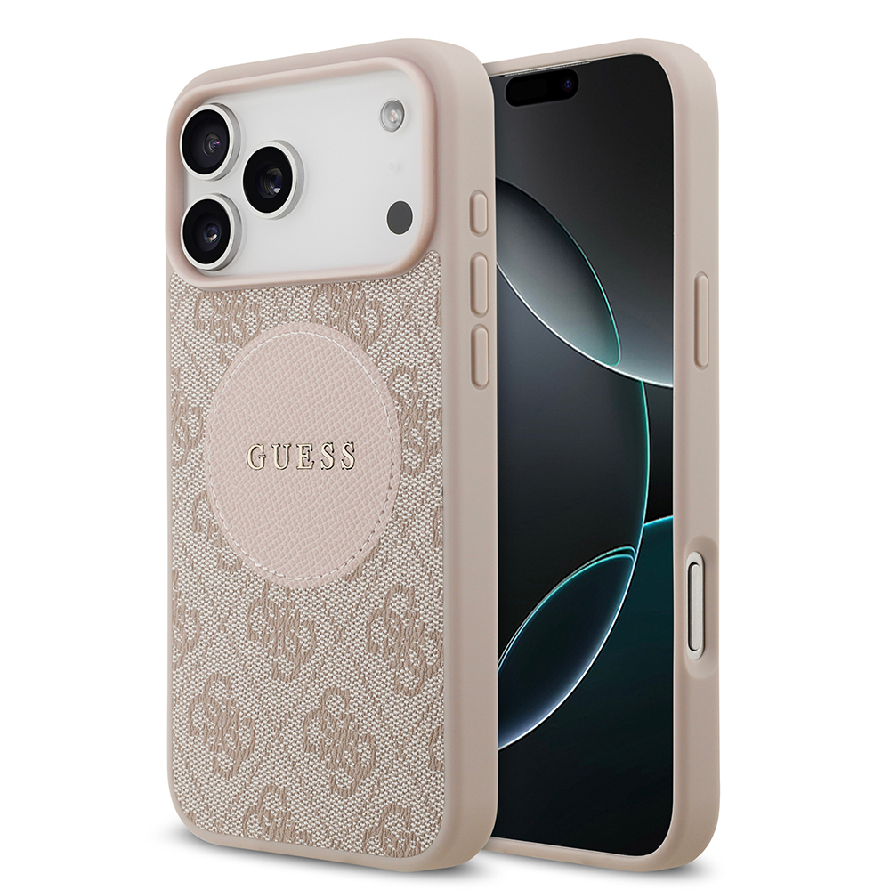 Apple iPhone 17 Pro Max Kılıf Guess Orjinal Lisanslı M-safe Şarj Özellikli Yazı Logolu Circle Classic Kapak - 4