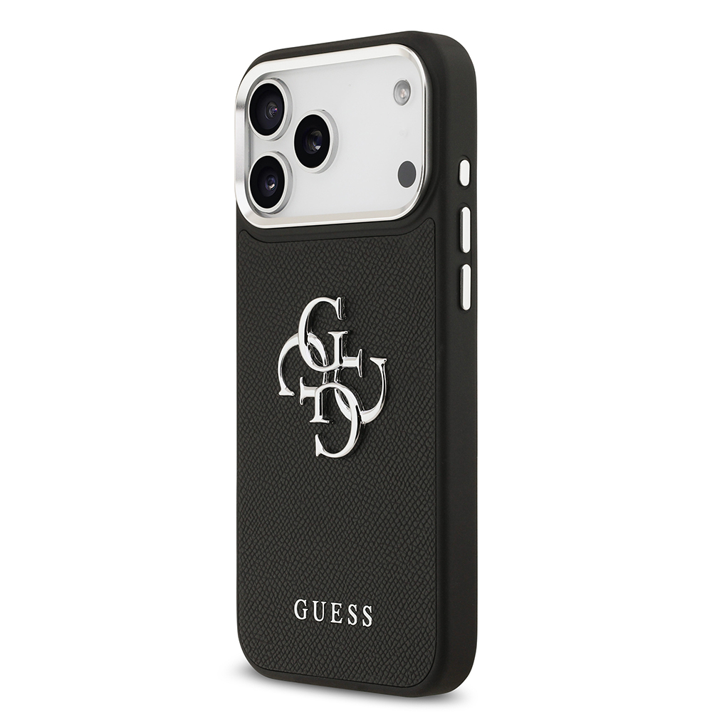 Apple iPhone 17 Pro Max Kılıf Guess Orjinal Lisanslı Metal Kamera Çerçeveli Metal Büyük 4G ve Yazı Logolu PU Deri Kapak - 7