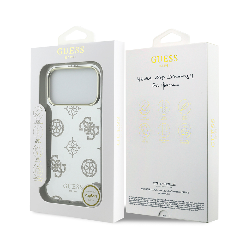 Apple iPhone 17 Pro Max Kılıf Guess Orjinal Lisanslı Metal Kamera Çerçeveli Simli Aynalı Kapak - 10