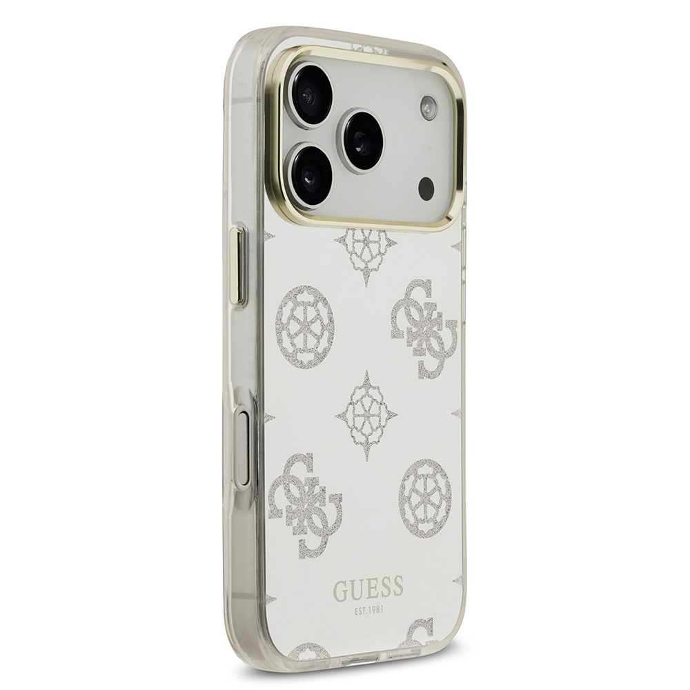 Apple iPhone 17 Pro Max Kılıf Guess Orjinal Lisanslı Metal Kamera Çerçeveli Simli Aynalı Kapak - 13