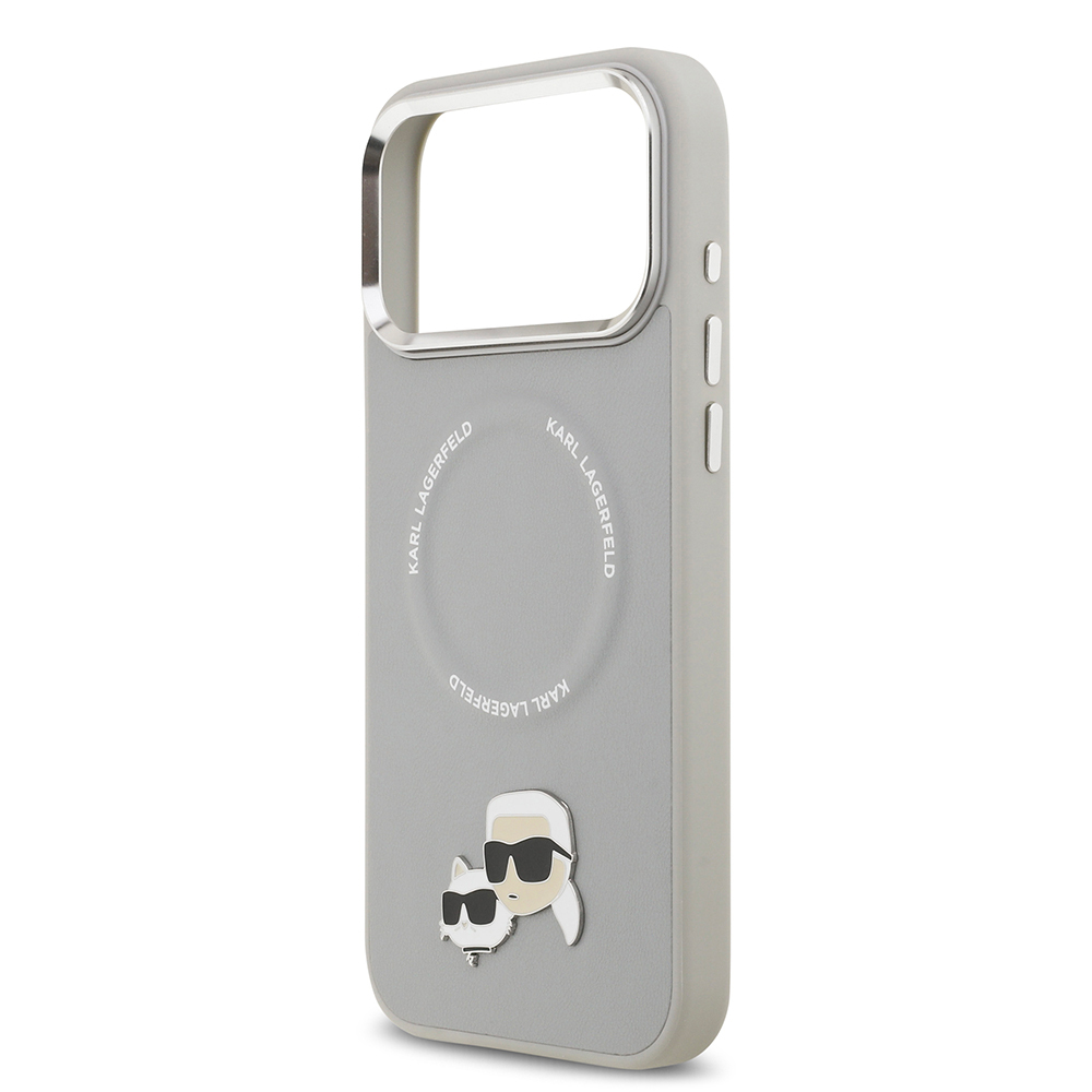 Apple iPhone 17 Pro Max Kılıf Karl Lagerfeld Orjinal Lisanslı M-safe Şarj Özellikli Metal Kamera ve Buton Tasarımlı K&C PU Deri Kapak - 21
