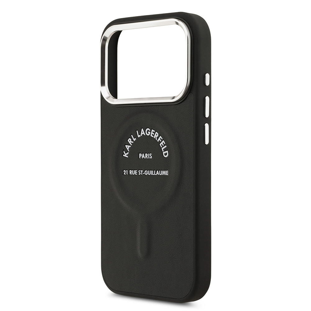 Apple iPhone 17 Pro Max Kılıf Karl Lagerfeld Orjinal Lisanslı M-safe Şarj Özellikli Metal Kamera ve Buton Tasarımlı Paris RSG PU Deri Kapak - 8