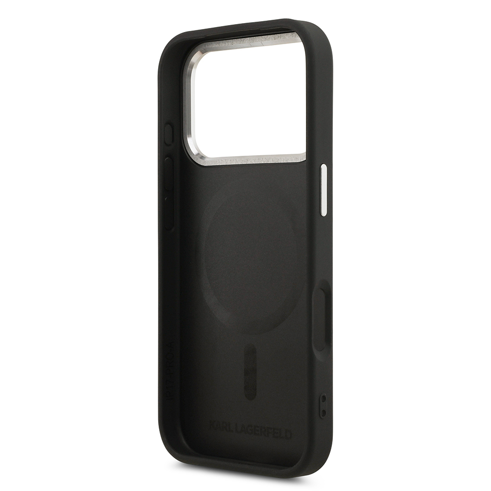 Apple iPhone 17 Pro Max Kılıf Karl Lagerfeld Orjinal Lisanslı M-safe Şarj Özellikli Metal Kamera ve Buton Tasarımlı Paris RSG PU Deri Kapak - 9