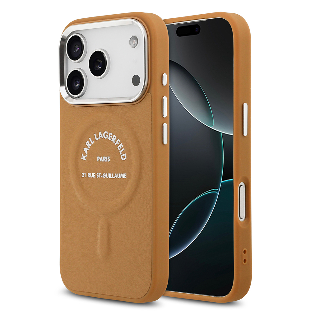 Apple iPhone 17 Pro Max Kılıf Karl Lagerfeld Orjinal Lisanslı M-safe Şarj Özellikli Metal Kamera ve Buton Tasarımlı Paris RSG PU Deri Kapak - 3