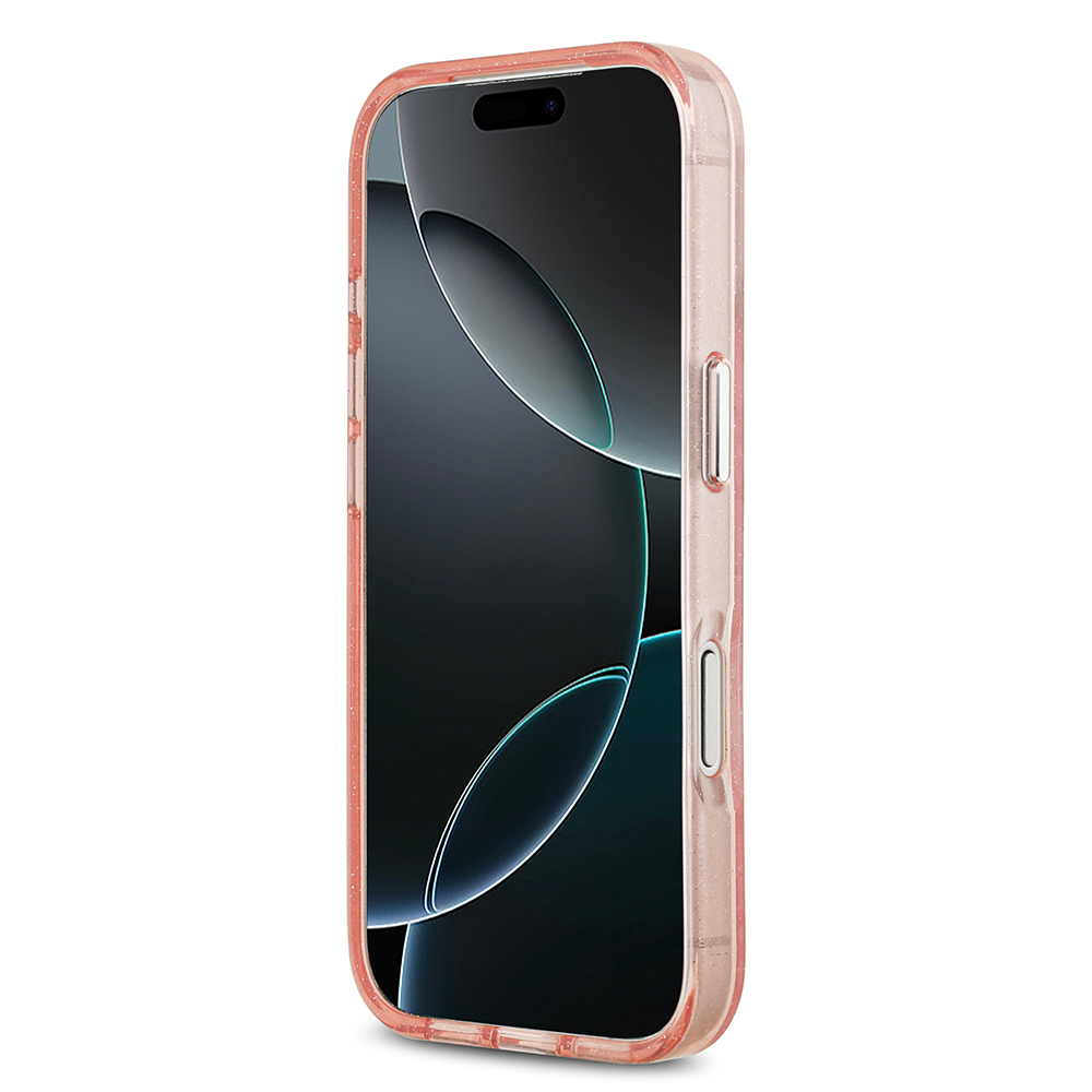 Apple iPhone 17 Pro Max Kılıf Karl Lagerfeld Orjinal Lisanslı Parlayan Simli Karl & Choupette Heads Kapak - 20