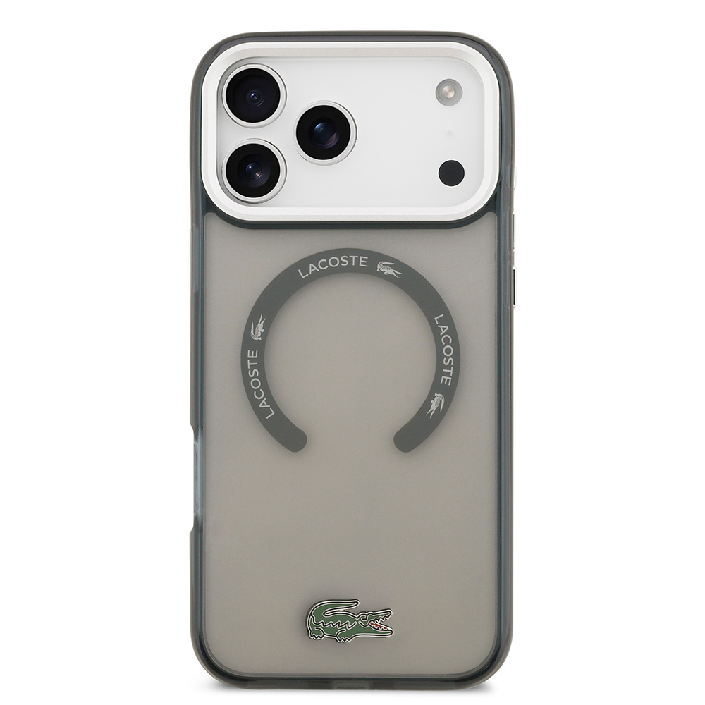 Apple iPhone 17 Pro Max Kılıf Lacoste Orjinal Lisanslı M-safe Şarj Özellikli İkonik Timsah Logolu Buzlu Kapak - 12