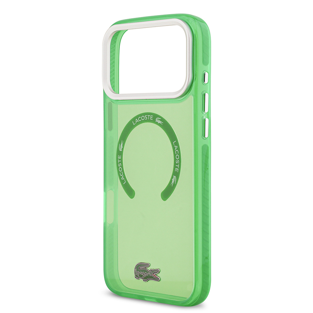 Apple iPhone 17 Pro Max Kılıf Lacoste Orjinal Lisanslı M-safe Şarj Özellikli İkonik Timsah Logolu Buzlu Kapak - 21