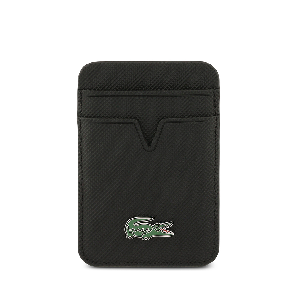 Apple iPhone 17 Pro Max Kılıf Lacoste Orjinal Lisanslı M-safe Şarj Özellikli PU Pike Desenli Metal Logolu Kartlıklı Kapak - 12