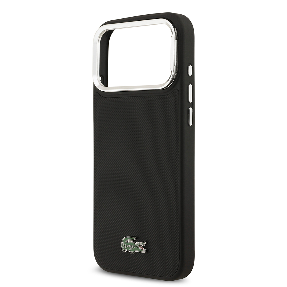 Apple iPhone 17 Pro Max Kılıf Lacoste Orjinal Lisanslı M-safe Şarj Özellikli PU Pike Desenli Standlı Metal Logolu Kapak - 7