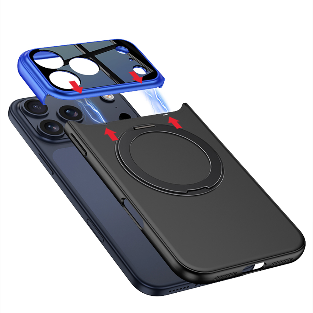Apple iPhone 17 Pro Max Kılıf M-safe Şarj Özellikli 360 Derece Standlı Çift Parçalı Zore Torino Kapak - 8