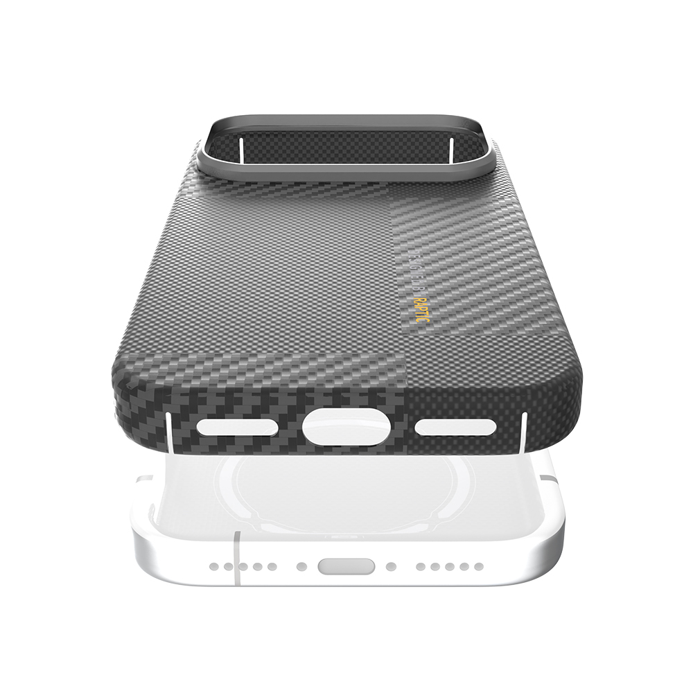 Apple iPhone 17 Pro Max Kılıf M-safe Şarj Özellikli 600D Metal Kamera Çerçeveli Raptic Aramid Fiber Geotik Serisi Kapak - 8