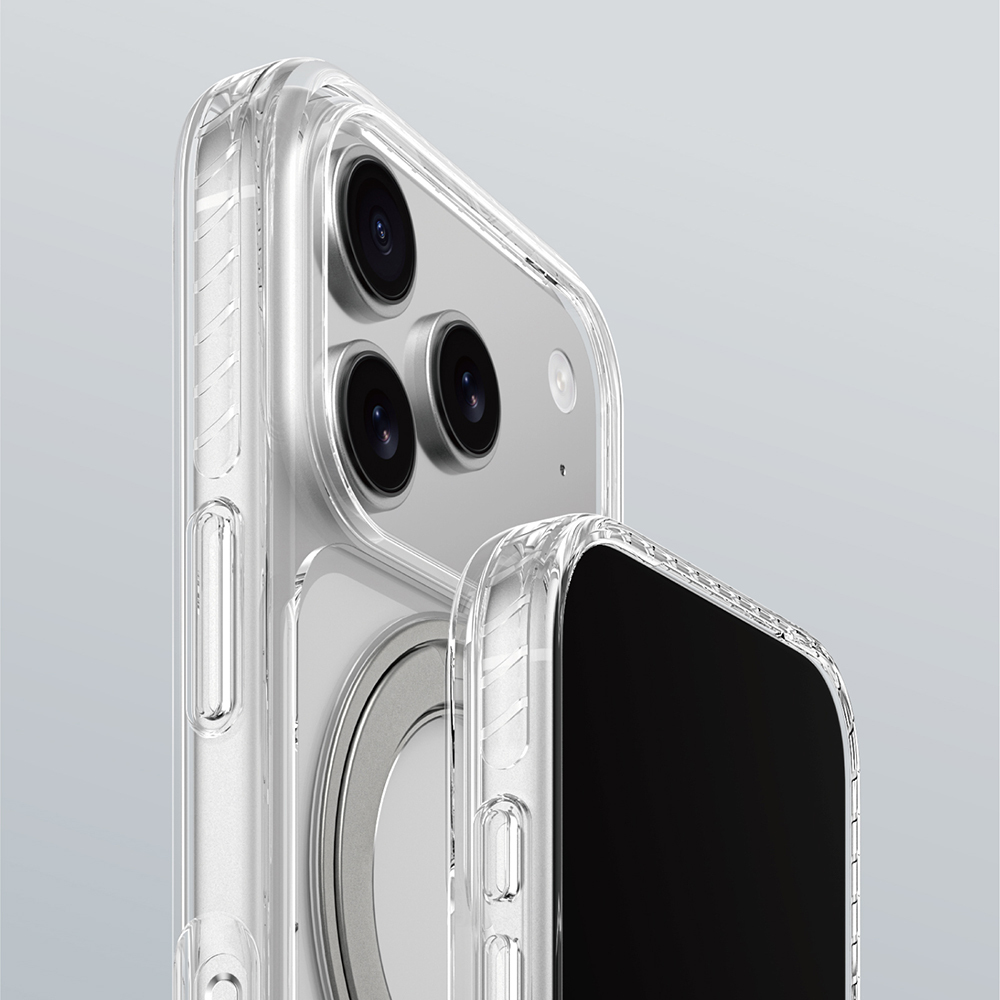 Apple iPhone 17 Pro Max Kılıf M-Safe Şarj Özellikli Airbag Tasarımlı Standlı AmazingThing Titan Pro MagSpin Kapak - 31