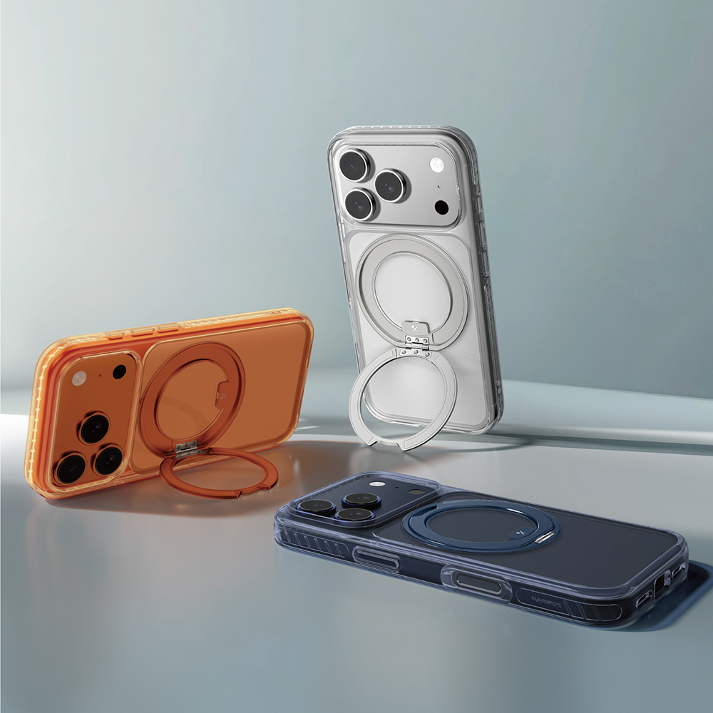 Apple iPhone 17 Pro Max Kılıf M-Safe Şarj Özellikli Airbag Tasarımlı Standlı AmazingThing Titan Pro MagSpin Kapak - 27