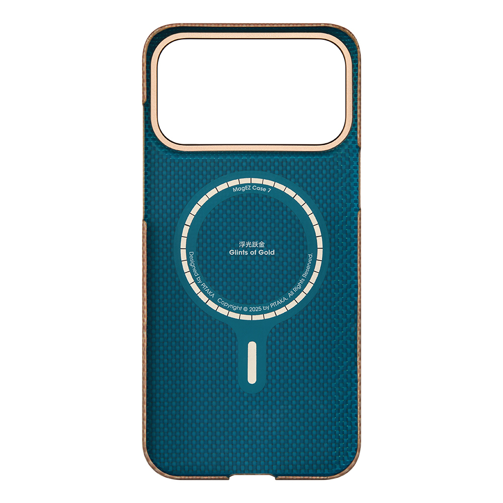 Apple iPhone 17 Pro Max Kılıf M-safe Şarj Özellikli Aramid Fiber Pitaka Glints of Gold Ultra Slim Serisi Kapak - 14