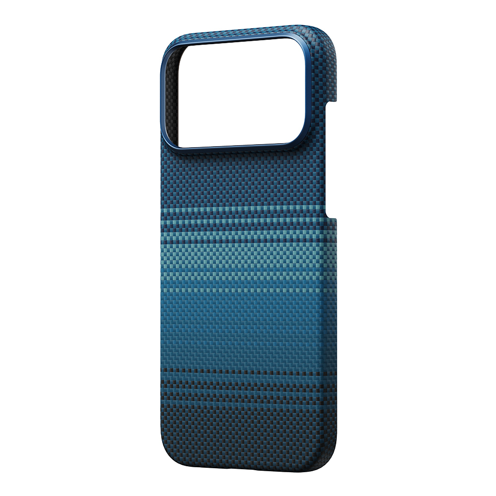 Apple iPhone 17 Pro Max Kılıf M-safe Şarj Özellikli Aramid Fiber Pitaka Tactile Woven Sunset-Moonrise Serisi Sunset Kapak - 6