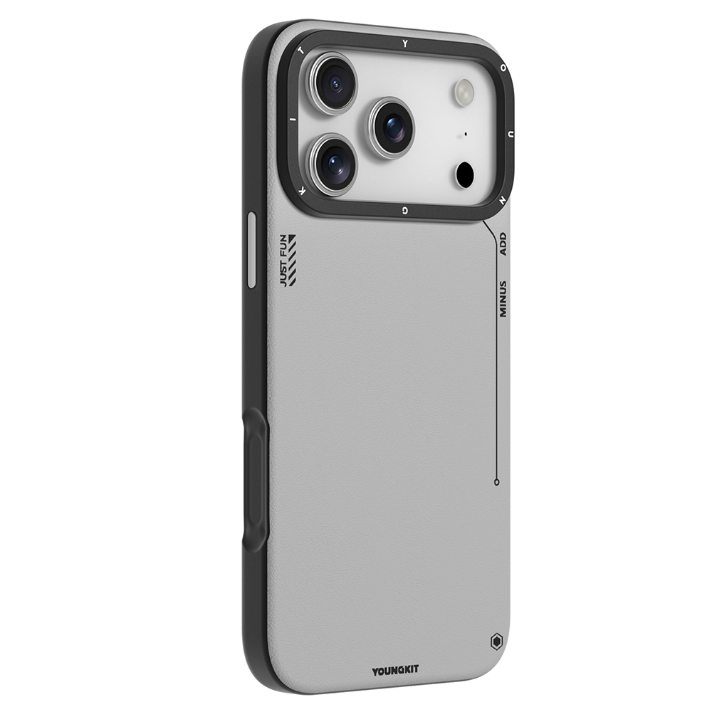 Apple iPhone 17 Pro Max Kılıf M-safe Şarj Özellikli Basit Mat Deri Desenli Youngkit Tech Fashion Serisi Kapak - 5