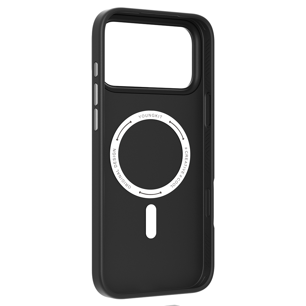 Apple iPhone 17 Pro Max Kılıf M-safe Şarj Özellikli Basit Mat Deri Desenli Youngkit Tech Fashion Serisi Kapak - 14